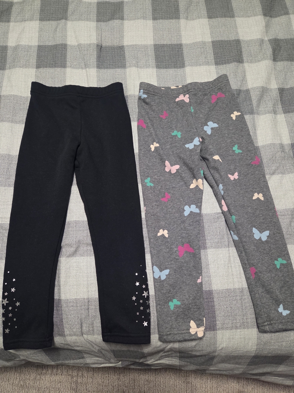 2 For $15 Carters Kids Lot Fleece Girls Leggings Size 5 Cozy Butterfly School